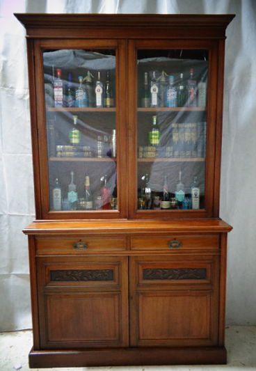 ANTIQUE VICTORIAN MAHOAGANY LARGE BOOKCASE c1880-1900